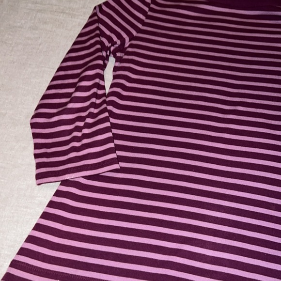 Talbots Striped Stretch Weekend 3 Quarter Inch Sleeve Tee Shirt - Picture 4 of 6